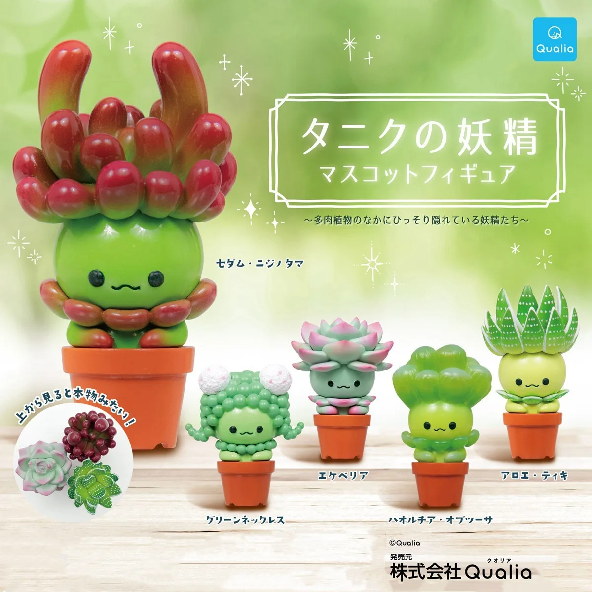 Cactus Mix Pot - Figur Gashapon Kawaii QUALIA Asli, Tanaman