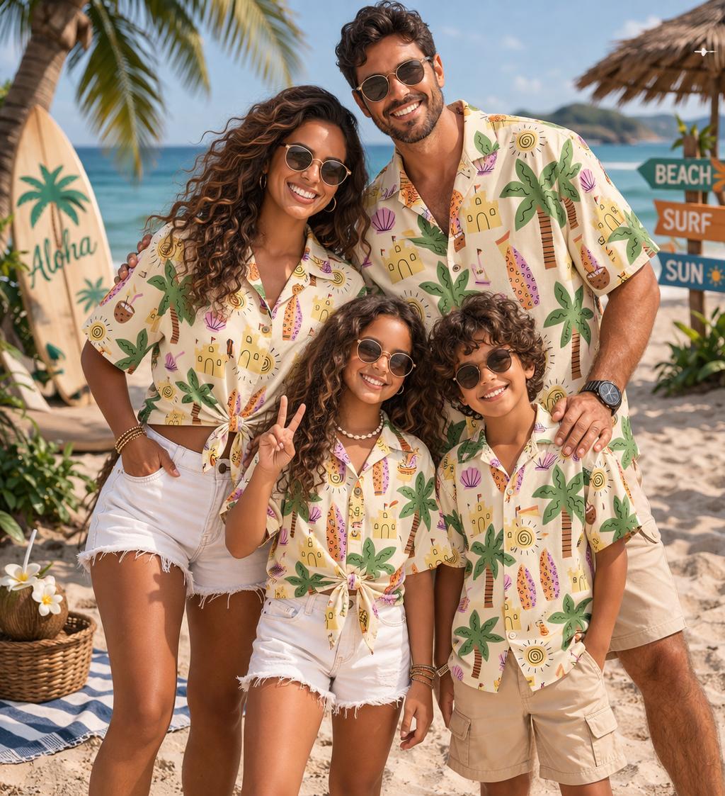 Plant Parent Free - Kemeja Anak Hawaii Motif Bunga dan