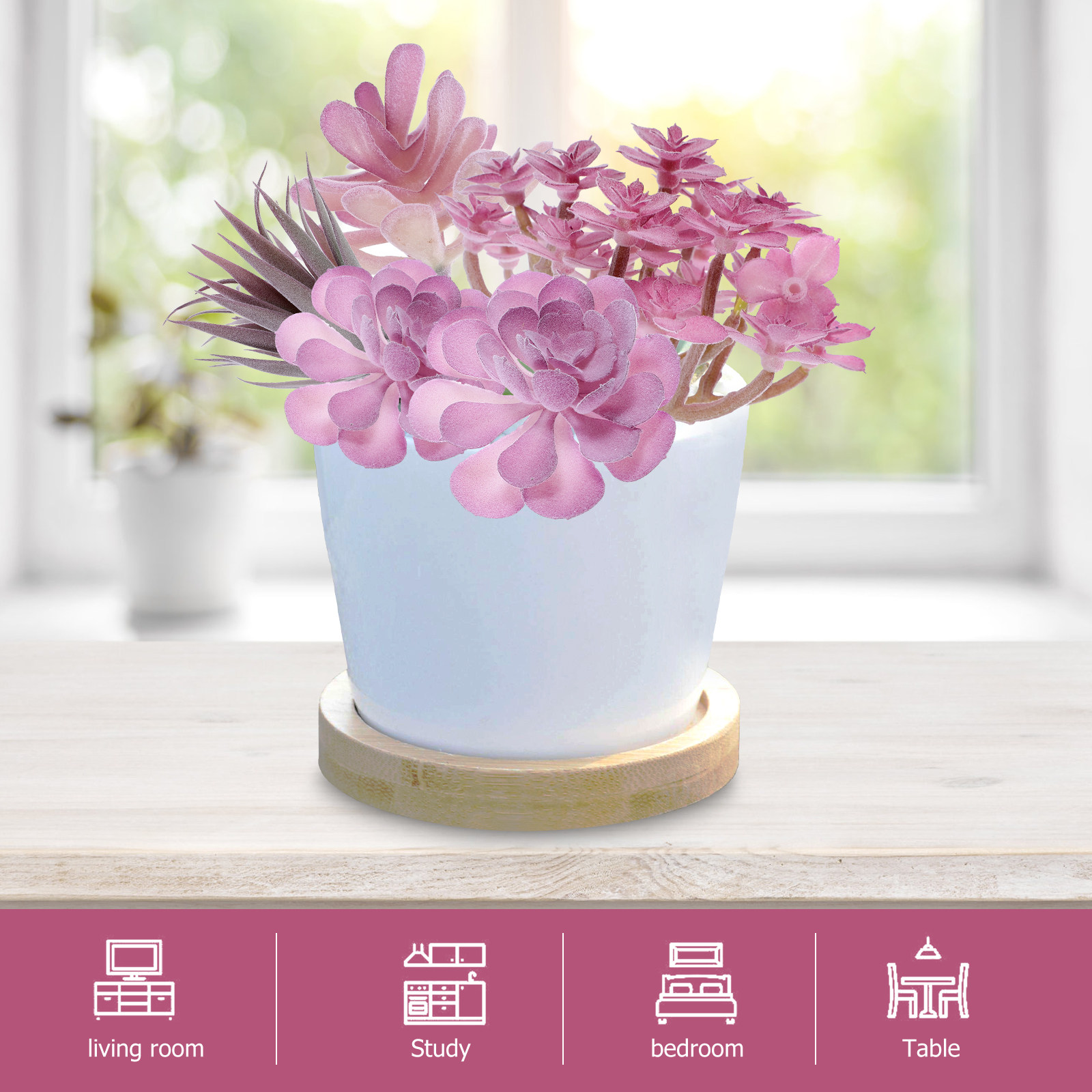 Succulent Arrangement Mini - 9 Buah Tanaman Buatan Dalam Ruangan,