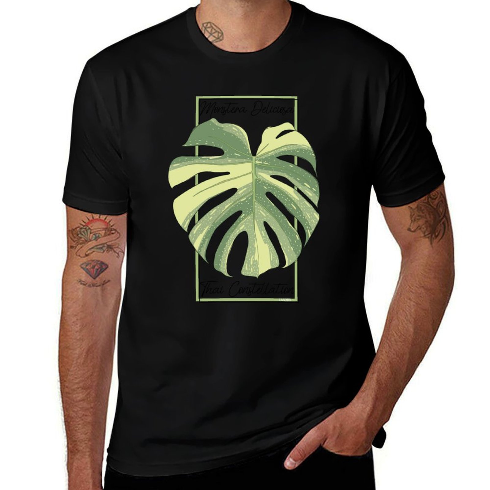 Kaos Katun Pria Monstera Thai  - Monstera Thai Constellation ulasan dan harga