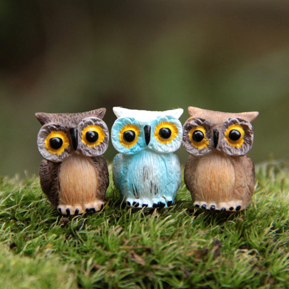 6Pcs Ornamen Burung Hantu Mini - Succulent Arrangement Mini ulasan dan harga
