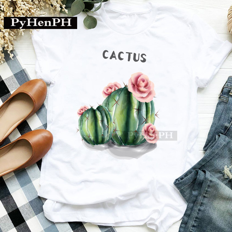 Kaos Wanita Motif Kaktus Lenga - Plant Parent Free ulasan dan harga
