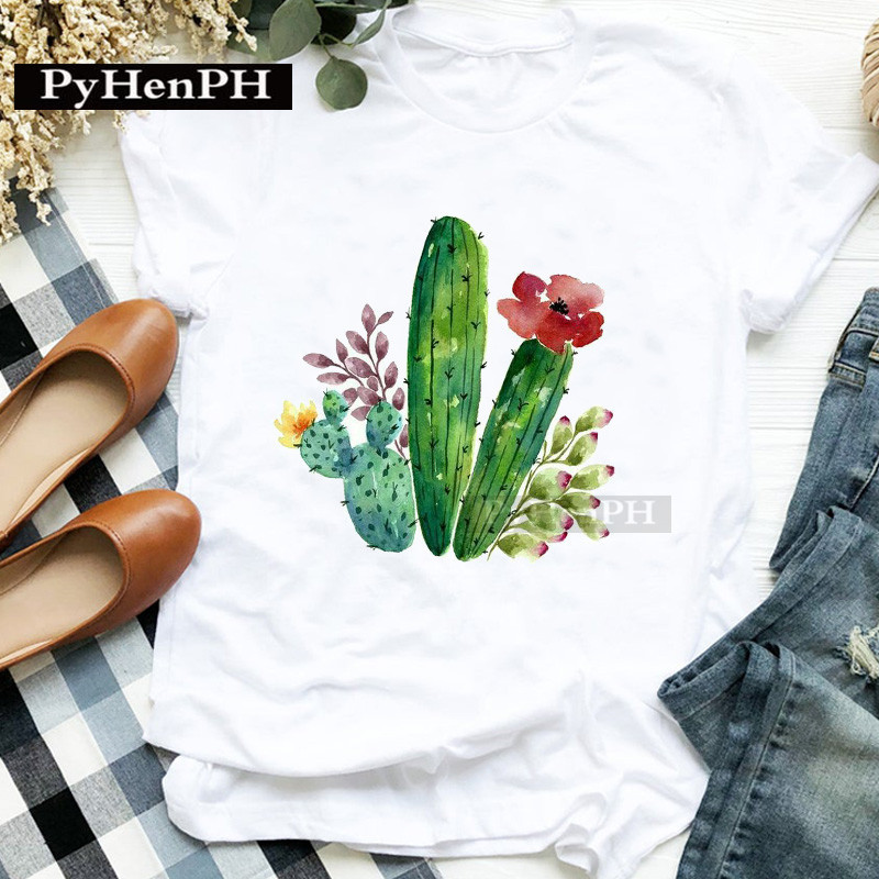Kaos Wanita Motif Kaktus Lenga - Plant Parent Free ulasan dan harga
