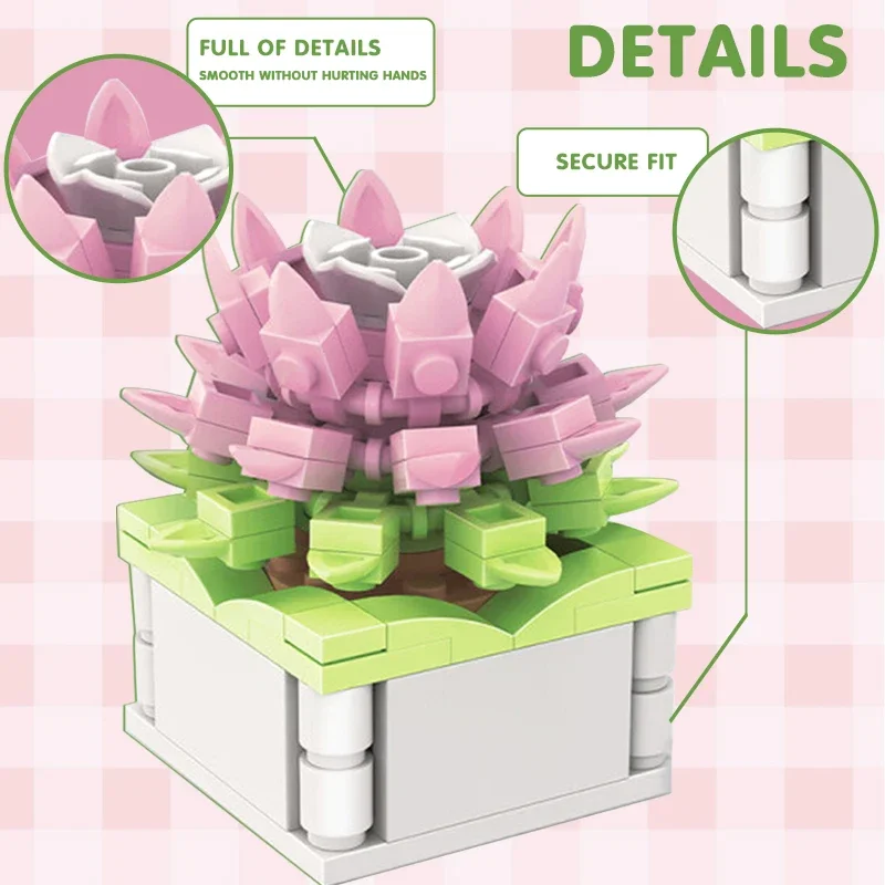 Blok Kota DIY Tanaman Pot Suku - Cactus Mix Pot ulasan dan harga